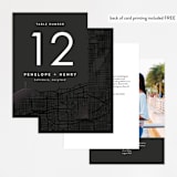 "Chicago" - Table Numbers in Onyx by Erin Deegan - Back of Card Options