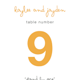 "The Happy Couple" - Table Numbers in Tangerine by R studio - Detail