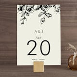 "Elegance Illustrated" - Table Numbers in Beige by Phrosné Barwood - Front
