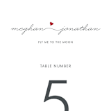 "Love Connection" - Table Numbers in Red Hot by Kim Dietrich Elam - Detail