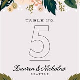 "Classic Floral" - Table Numbers in Spring Blush by Alethea and Ruth - Detail