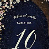 "Outside" - Table Numbers in Navy by Rebecca Bowen - Detail