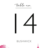 "Skyline -New York" - Table Numbers in Fuchsia by Laura Condouris - Detail