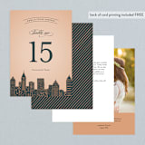 "Big City - Atlanta" - Table Numbers in Georgia Peach by Hooray Creative - Back of Card Options