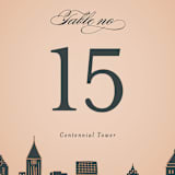 "Big City - Atlanta" - Table Numbers in Georgia Peach by Hooray Creative - Detail