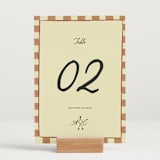 "Love Rests in a Garden" - Table Numbers in Oat by Helena Vitto - Displayed (stand not included)