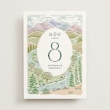 "River Valley" - Table Numbers in Pine by Paper Sun Studio - Front