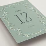 "Trailing Garden" - Table Numbers in Butter mint by Laura Hankins - Detail
