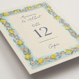 "Amalfi Coast Wedding" - Table Numbers in Aqua by Chris Griffith - Detail