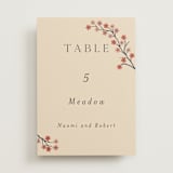 "Japanese Textile" - Table Numbers in Rose by Jennifer Holbrook - Front