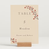 "Japanese Textile" - Table Numbers in Rose by Jennifer Holbrook - Displayed (stand not included)