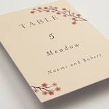 "Japanese Textile" - Table Numbers in Rose by Jennifer Holbrook - Detail
