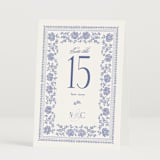 "Embroidered" - Table Numbers in Cerulean by Jenna Holcomb - Folded