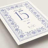 "Embroidered" - Table Numbers in Cerulean by Jenna Holcomb - Detail