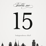 "Big City - Philadelphia" - Table Numbers in Light Taupe by Hooray Creative - Detail