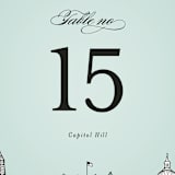 "Big City - Washington DC" - Table Numbers in Mint Green by Hooray Creative - Detail