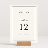 "Eloquence" - Table Numbers in Vanilla by Kimberly FitzSimons - Displayed (stand not included)