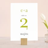 "float + celebrate" - Table Numbers in Celery by Float Paperie - Front