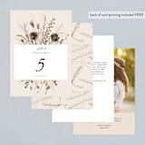 "Gone To Seed" - Table Numbers in Taupe by Honeybunch Studio - Back of Card Options