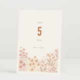 "Floral Border" - Table Numbers in Peach by Pippa Shaw - Folded
