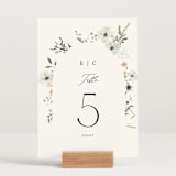 "Wildflower Garden" - Table Numbers in Lace by Hannah Williams - Displayed (stand not included)