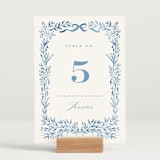"Royal" - Table Numbers in Cobalt by Petra Kern - Displayed (stand not included)