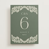"Floral Diamond" - Table Numbers in Eucalyptus by Katharine Watson - Front