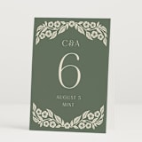 "Floral Diamond" - Table Numbers in Eucalyptus by Katharine Watson - Folded