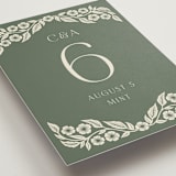 "Floral Diamond" - Table Numbers in Eucalyptus by Katharine Watson - Detail
