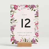 "Gather" - Table Numbers in Lilac by Susan Moyal - Displayed (stand not included)