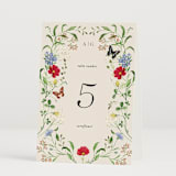 "Wild meadow" - Table Numbers in Elder Flower by Sarah Knight - Folded