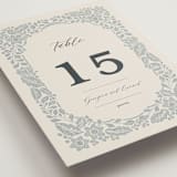 "Embroidered" - Table Numbers in Dusty Blue by Jen Owens - Detail