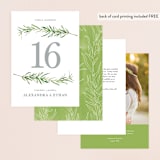 "Simple Sprigs" - Table Numbers in Fern by Erin Deegan - Back of Card Options