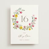 "Wildflower Wreath" - Table Numbers in Peony by Yaling Hou Suzuki - Front