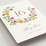 "Wildflower Wreath" - Table Numbers in Peony by Yaling Hou Suzuki - Detail