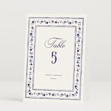 "Blooming Crest" - Table Numbers in Plum by Cass Loh - Folded
