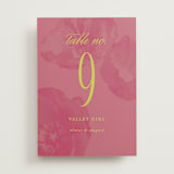 "Maximalist Poppies" - Table Numbers in Flamingo by Morgan Kendall - Front