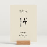 "Inkwoven" - Table Numbers in Tuxedo by Jelena Vuletic - Displayed (stand not included)