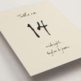 "Inkwoven" - Table Numbers in Tuxedo by Jelena Vuletic - Detail