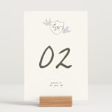 "Birds of Paradise" - Table Numbers in Cloud by Helena Vitto - Displayed (stand not included)