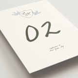 "Birds of Paradise" - Table Numbers in Cloud by Helena Vitto - Detail