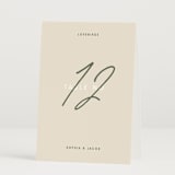 "True North" - Table Numbers in Olive You More by Design Lotus - Folded