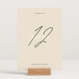 "True North" - Table Numbers in Olive You More by Design Lotus - Displayed (stand not included)