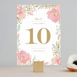 "Floral Vignette" - Table Numbers in Brass by Kristen Smith - Front