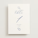 "I found my pearl" - Table Numbers in Oyster Blue by Cotton and Bow - Front