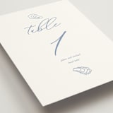 "I found my pearl" - Table Numbers in Oyster Blue by Cotton and Bow - Detail