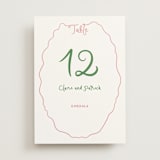 "Squiggly type" - Table Numbers in Carnation by Creo Study - Front