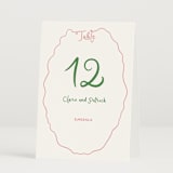 "Squiggly type" - Table Numbers in Carnation by Creo Study - Folded