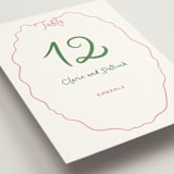 "Squiggly type" - Table Numbers in Carnation by Creo Study - Detail