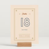 "Street Bistro" - Table Numbers in Latte by Wonderland - Displayed (stand not included)